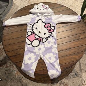 Hello Kitty Lavender and White Floral Hooded Onesie